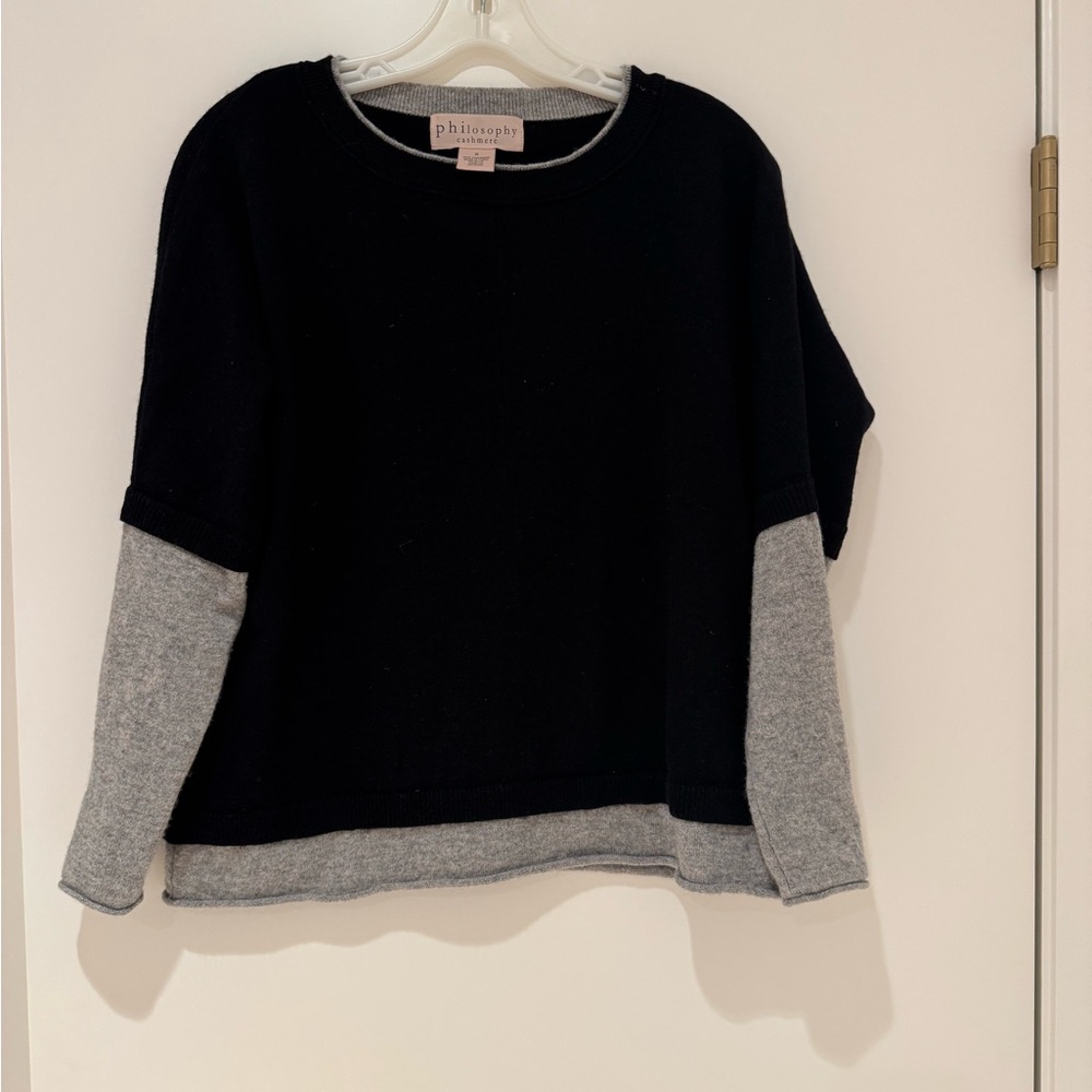 Philosophy Black / Grey Cashmere Sweater, size S